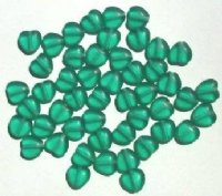 50 8mm Transparent Matte Emerald Heart Beads